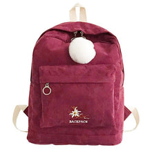 Load image into Gallery viewer, Corduroy Women Backpacks